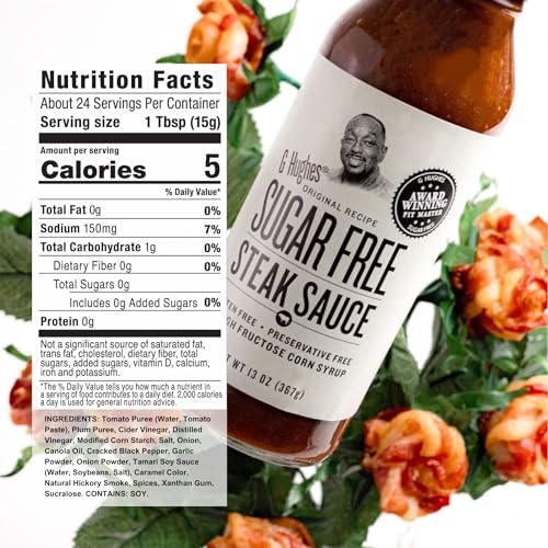 G Hughes Gluten Free Sugar Free Steak Sauce - No Preservatives, No Added Sugar - 13 Oz (1-Pack)  
G Hughes Gluten Free S