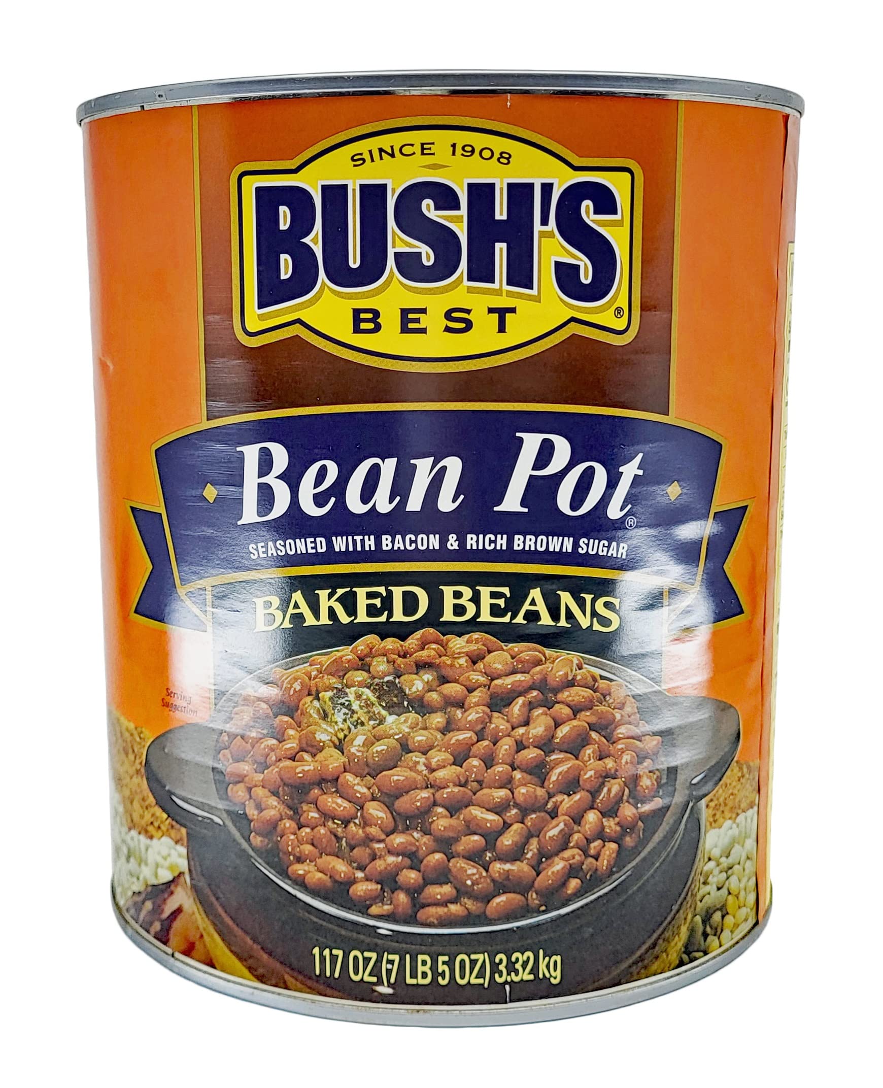 Bush's Best Baked Beans - Large Size (117 ounces, 7 lb-5 oz) Can for Family Feasts